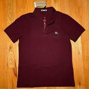 Burberry Burgundy Polo Shirt Slim